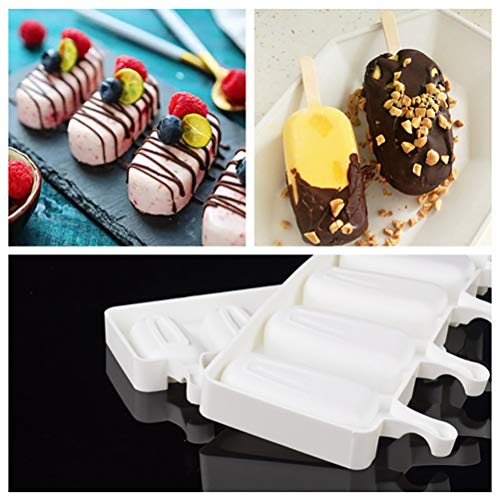 Silicone Easy Cream Mini Ice Cream Bar Mold Set,BPA Free Trays,8-Cavity