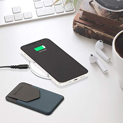 Sinjimoru Magnetic Wallet Compatible with iPhone 12,13 Magsafe, Phone Wallet Stick on as Detachable Phone Card Holder for Back of iPhone 12,13 Series. Sinji Pouch M-Flap, Gris
