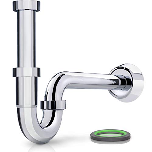 Siphonly® - Sifón de diseño para lavabo | lavabo - desagüe | tapón antiolores para lavabo en plástico ABS cromado | 2 años de garantía completa