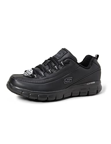 Skechers Sure Track-Trickel, Zapatos Mujer, Negro (Blk Black Leather), 38 EU