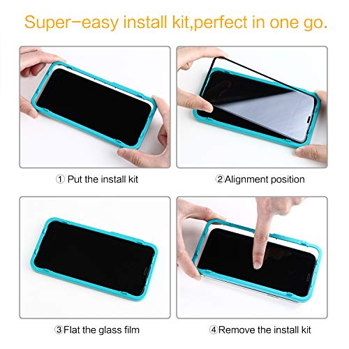 SmartDevil [2 Pack] Protector Pantalla de iPhone 11 Pro/iPhone XS/X,Cristal Templado,Vidrio Templado [Fácil de Instalar] [3D Borde Redondo] [Garantía de por Vida] para iPhone 11 Pro/iPhone XS/X