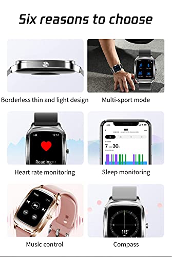 Smartwatch, 1.65Inch Reloj Inteligente, Pulsera Actividad con Fitness Tracker,Cronómetro, Calorías, Podómetro, Pulsómetro, Monitor de Sueño, IP67 Impermeable, Reloj de Fitness para Mujer Hombre Niño