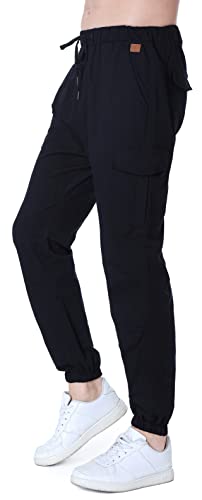 Socluer Hombre Pantalones de Carga Deportiva de Talla Grande Pantalones Largo con Bolsillos Pantalones Cinturón de Cintura elástico Casuales Pantalones
