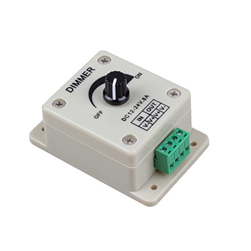 Sodial (R) - PWM Dimmer controlador para luces de LED, lazo o tira, 12 - 24 V, 8 A, interruptores eléctricos, regulador de luz para la casa, tienda, nave industrial y oficina