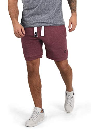 !Solid BennShorts Pantalón Corto Chándal Sweat- Bermudas para Hombre con Forro Polar Suave Al Tacto, tamaño:XL, Color:Wine Red Melange (8985)