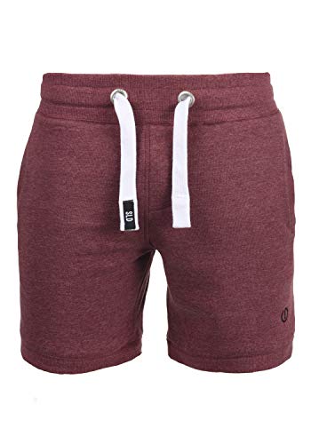 !Solid BennShorts Pantalón Corto Chándal Sweat- Bermudas para Hombre con Forro Polar Suave Al Tacto, tamaño:XL, Color:Wine Red Melange (8985)