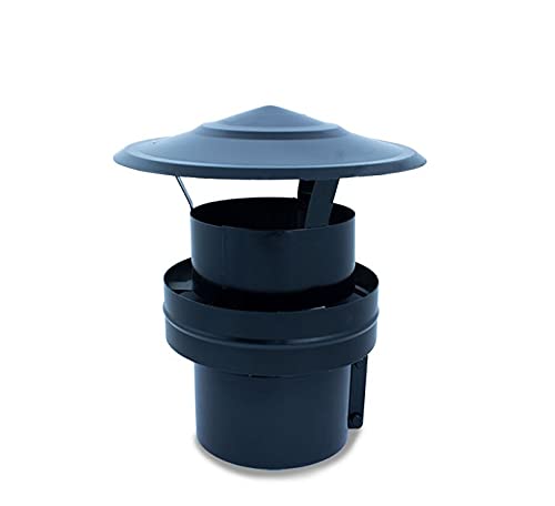 Sombrerete Deflector acero negro vitrificado para estufas y chimeneas de leña | Serie lisa - Diámetro 125 mm