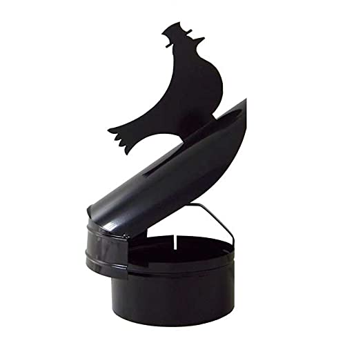 Sombrerete Giratorio en acero negro vitrificado para estufas y chimeneas de leña | Serie lisa - Diámetro 200 mm