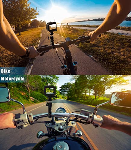 Soporte de Cámaras de Acción para Bicicleta Rotación 360°Soporte de Deportiva Camara para Manillar de Motocicleta de Aluminio para Gopro Hero 9 8 7 6