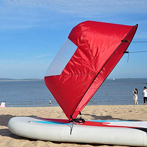 SparY Grande 42" Kayak Viento Vela Paleta, Canoa Instant Vela Juego, Plegable a Presión Tabla Viento Paleta para Kayaks,Canoas,Inflables,Tándems - Rojo, 108x108cm