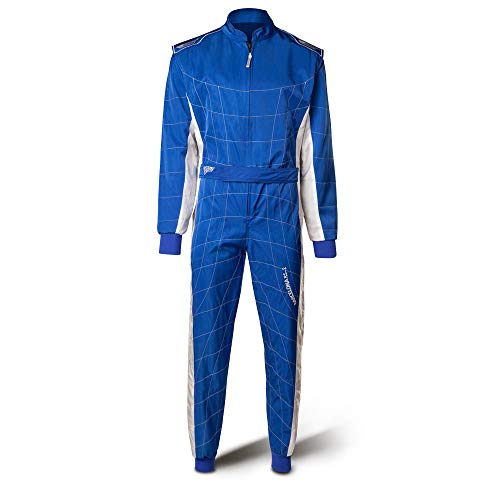 Speed Kartoverall Barcelona RS-2 – Nivel 2 CIK FIA Aprobado Racing Suit – Rennoverall azul/blanco (XXL)