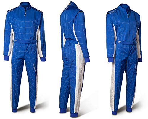 Speed Kartoverall Barcelona RS-2 – Nivel 2 CIK FIA Aprobado Racing Suit – Rennoverall azul/blanco (XXL)