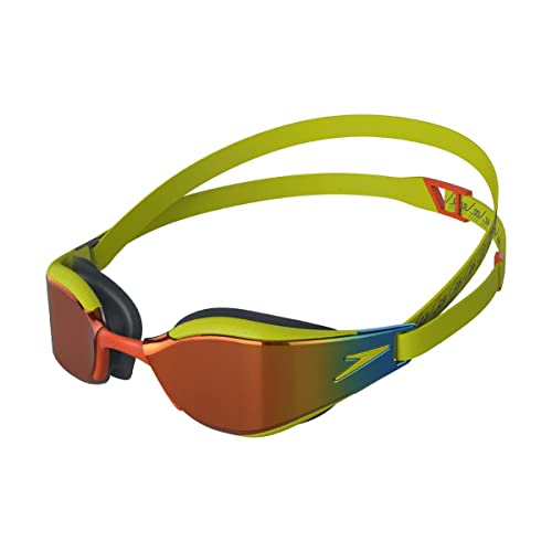 Speedo Fastskin Hyper Elite Mirror Gafas de natación, Adultos Unisex, Atomic Lime/Salso/Orange Gold (Multicolor), Talla Única