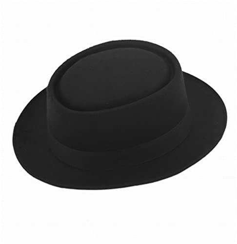SSHUN 2016 Nuevo Otoño Invierno Hombre Feminino Cálido Sombrero Fedora GentlemanFelt Pork Pie Panamá Crushable Top Hat-Black, sfsdfsa