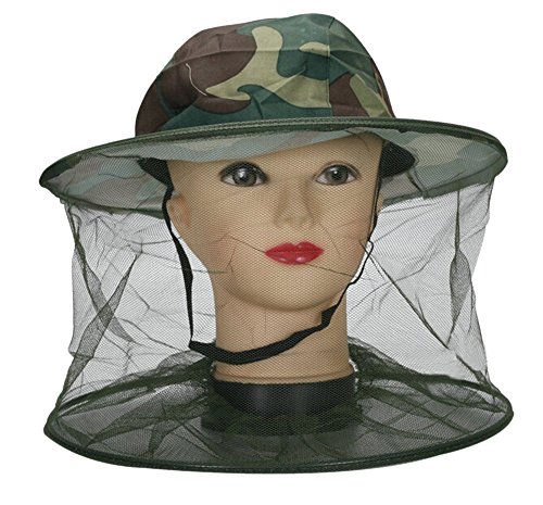 Ssowun Fletion Gorra de Camuflaje al Aire Libre Sombrero antimosquitos de Campo Sombrero de Jungla Sombrero de protección Solar de Pesca Sombrero Anti Abeja