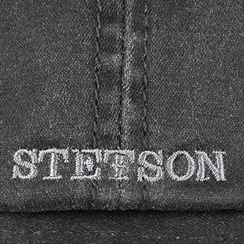 Stetson Gorra Hatteras Old Cotton Ear Flap Hombre - Newsboy de Invierno con Visera, Orejeras, Forro, Forro otoño/Invierno - M (56-57 cm) Negro