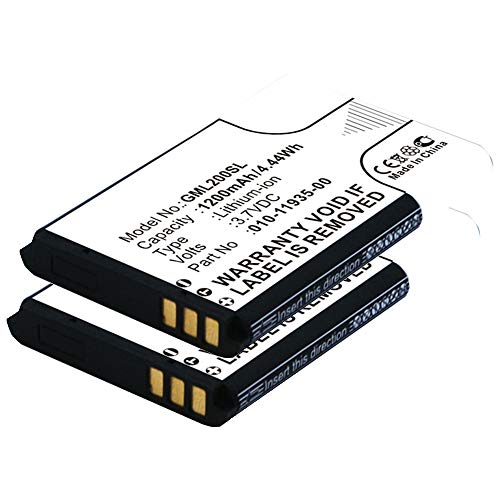 subtel® 2X Batería de Repuesto 361-00030-00, 010-01055-15, 010-02184-01, 010-11935-00 Compatible con Garmin GLO/GLO 2, 1200mAh Accu GPS Pila sustitución Battery