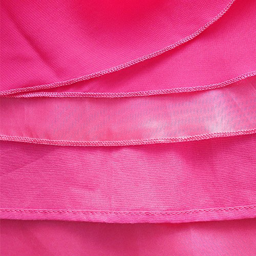 Sunny-fashion - Vestido para niña (sin mangas, estampado floral, varias capas, gasa, 4-14 años, talla 8 años, color rosa
