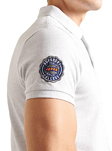Superdry Classic SUPERSTATE S/S Polo, Blanco (Ice Marl 54g), M para Hombre