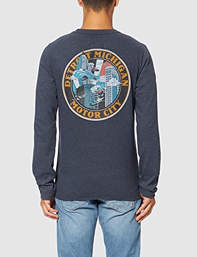 Superdry Heritage Mountain LS Top Camiseta, Eclipse Navy, XXL para Hombre