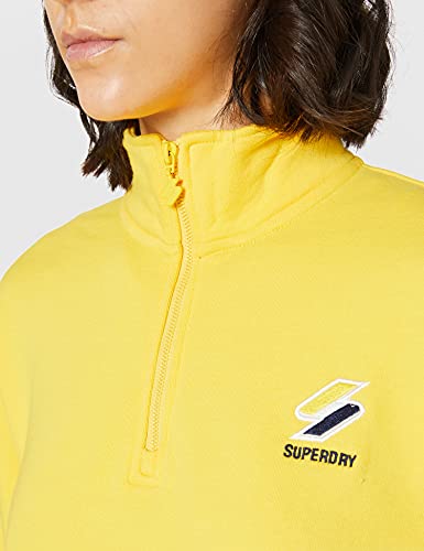 Superdry Sportstyle Essential 1/4 Zip Sudadera, Amarillo náutico, XL para Mujer