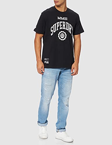Superdry Varsity Arch tee Camiseta, Negro, M para Hombre
