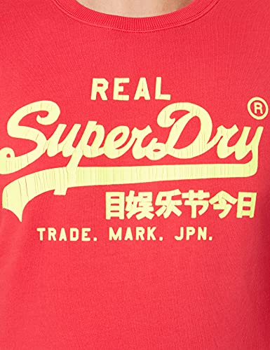 Superdry Vintage Logo AC Crew Neck Sudadera, Campus Red, XL para Hombre