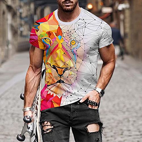 T Shirts - Camiseta de manga corta para hombre, cuello en V, ajustada, elástica, básica, informal, manga corta, transpirable, 3XL, A26-pink, XL