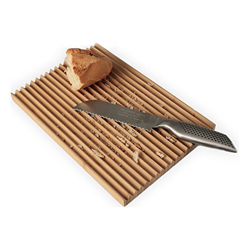 Tabla de Bambú para cortar el pan con crestas.