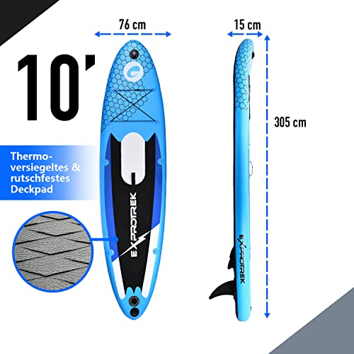Tabla para Paddle Surf de Exprotrek, Tabla de Paddle Surf Hinchable, Set de Tabla para Sup, 8 Pulgadas de Espesor 150 KG MÁX