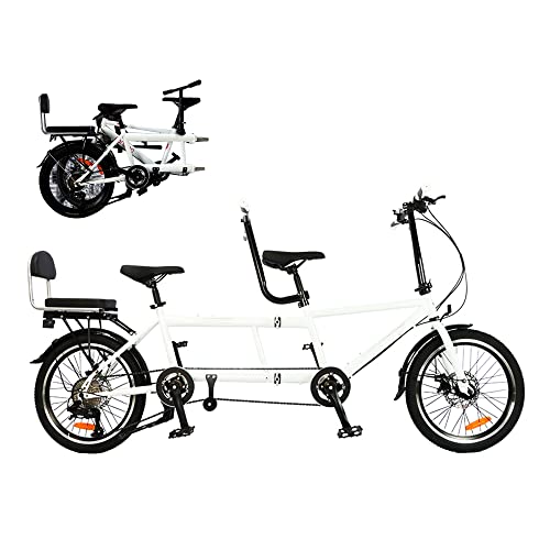 Tandem - Bicicleta plegable tándem para adulto, ajustable, 7 velocidades, velocidad variable, para montar en bici, un par, entretenimiento universal Wayfarer