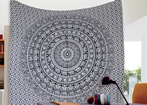 Tapiz regalo tapices hippie Mandala bohemio psicodélico intrincado indio colgante de pared ropa de cama colcha