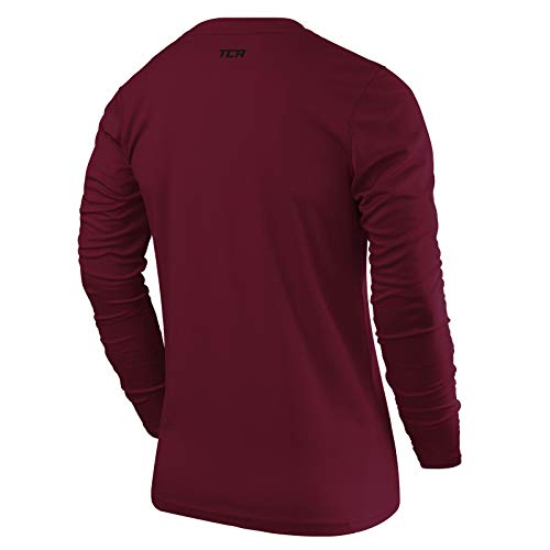 TCA Hombre Element Camiseta Termica con Cuello Redondo - Manga Larga - Cabernet (Rojo Oscuro), XL