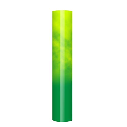 TECKWRAP Vinilo de color amarillo a verde que cambia de color, sensible a la temperatura fría, vinilo adhesivo para cortador de manualidades, pegatinas, calcomanías, 1 pie x 5 pies