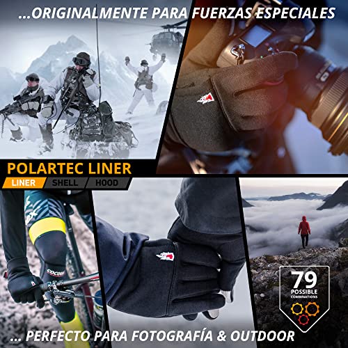 THE HEAT COMPANY – Polartec Liner - Guantes Calientes y táctiles para Mujeres y Hombres - Calidad de los Alpes - Guantes Negro para Invierno - Guantes Ciclismo y Correr - Talla 9