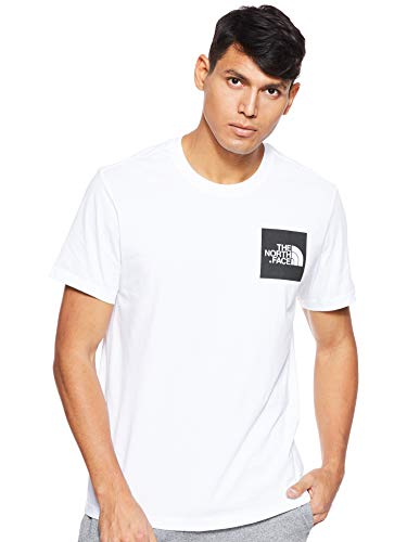 The North Face M S/S Fine Camiseta de Manga Corta, Hombre, Blanco (TNF White/TNF Black)