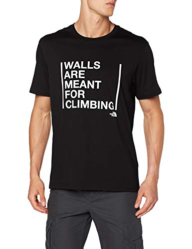 The North Face Walls Are For Climbing Camiseta de Manga Corta, Hombre, Negro (TNF Black), L