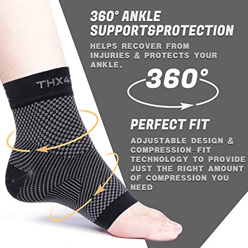 Thx4COPPER 1 par de calcetines de compresión, fascitis plantar, tobillera tobillera para dolor de tobillo, torceduras, tendinitis de Aquiles, espolón calcáneo, vendaje para el pie unisex