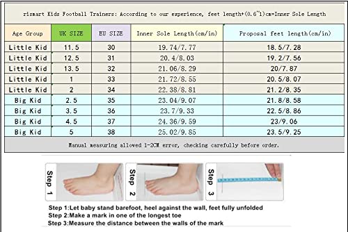 Tiebao Niños Difícil Suelo Artificial Velocidad PU Cuero Fútbol Zapatos (Azul, Niño pequeño EU35)