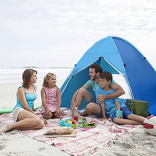 Tienda de playa para 2 personas, tienda de playa, protección solar, fácil ajuste, tienda de playa Pop Up, tienda impermeable para 2 personas, para camping, exterior y viaje