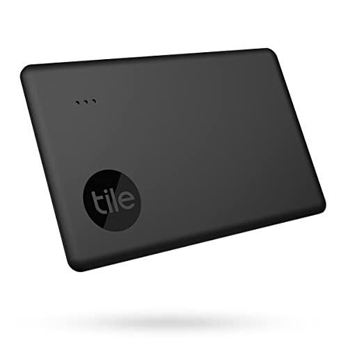 Tile Slim (2022) buscador de objetos Bluetooth, Pack de 1, Radio búsqueda 60m, compatible con Alexa y Google Smart Home, iOS, Android, Busca llaves, carteras, bolsos y más, negro