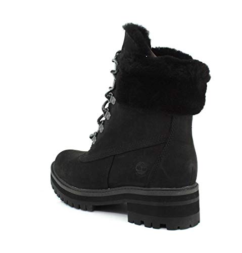 Timberland Women's Courmayeur Valley WP 6in with Shearling, Black Nubuck, 6.5 M US