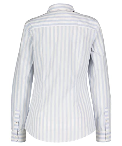 Tommy Hilfiger ORG Cotton Regular Shirt LS Camisa, Banker STP/Breezy Blue, 38 para Mujer