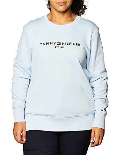 Tommy Hilfiger Regular Hilfiger C-nk Sweatshirt Sudadera, Breezy Blue, XL para Mujer