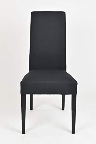 Tommychairs - Set 2 sillas Chiara para Cocina, Comedor, Bar y Restaurante, solida Estructura en Madera de Haya y Asiento tapizado en Tejido Color Negro