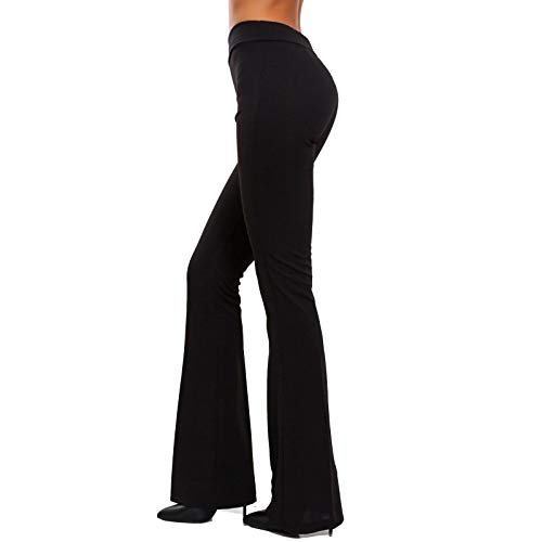 Toocool - Pantalón de Mujer con diseño de Campana Ajustada con Pata de Elefante elástica Hot Sexy JL-2148 Negro XL