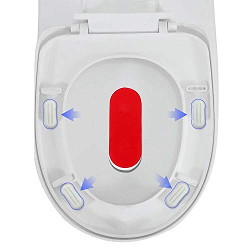 Tope de Asiento de Inodoro 8 Piezas Paragolpes de Inodoro Estándar para Tapa de WC Autoadhesiva Blanco