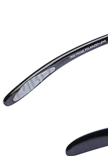 Trespass DLX Amp, lentes polarizadas de categoría 3 con protección UV, estuche rígido y paño de limpieza, color negro