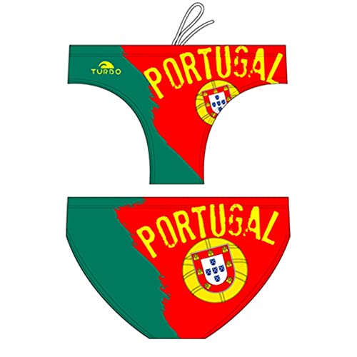 Turbo - Bañador Slip Waterpolo Men Suits Portugal Country de Waterpolo Competicion Natación y Triatlón Patrón de Ajuste cómodo