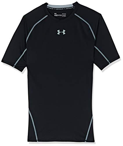 Under Armour UA Heatgear Short Sleeve Camiseta, Hombre, Negro (Black/Steel), L